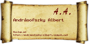 Andrásofszky Albert névjegykártya
