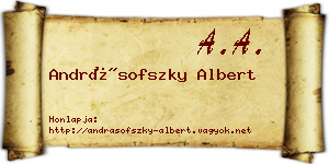 Andrásofszky Albert névjegykártya